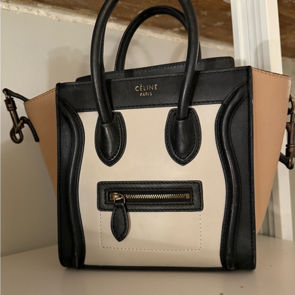 Celine Mini Bag in Black, Cream, and Tan in micro - Picture 1 of 4